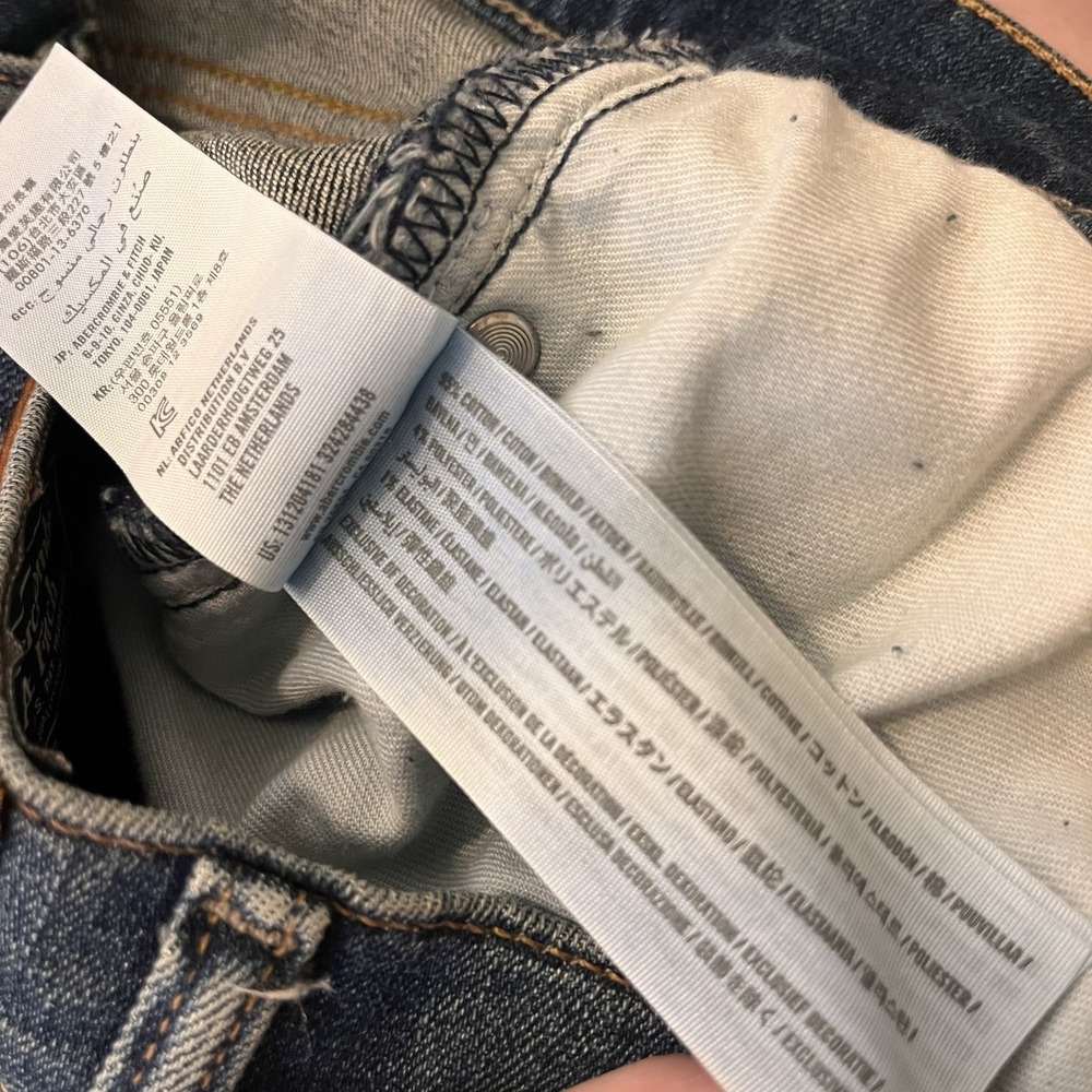 Abercrombie & Fitch Kennan Straight Medium Blue Wash Jeans Mens 30x32 Stretch - Picture 7 of 9